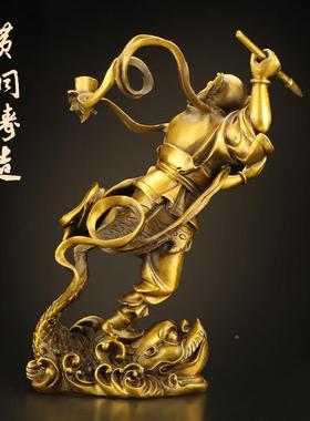 黄铜魁星点斗独占熬头件魁室魁星点斗踢斗办公书房家居星桌面装饰