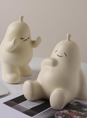 创意可爱水果梨件家居饰N品现代IS风客厅书房摆酒柜软0812抱抱饰