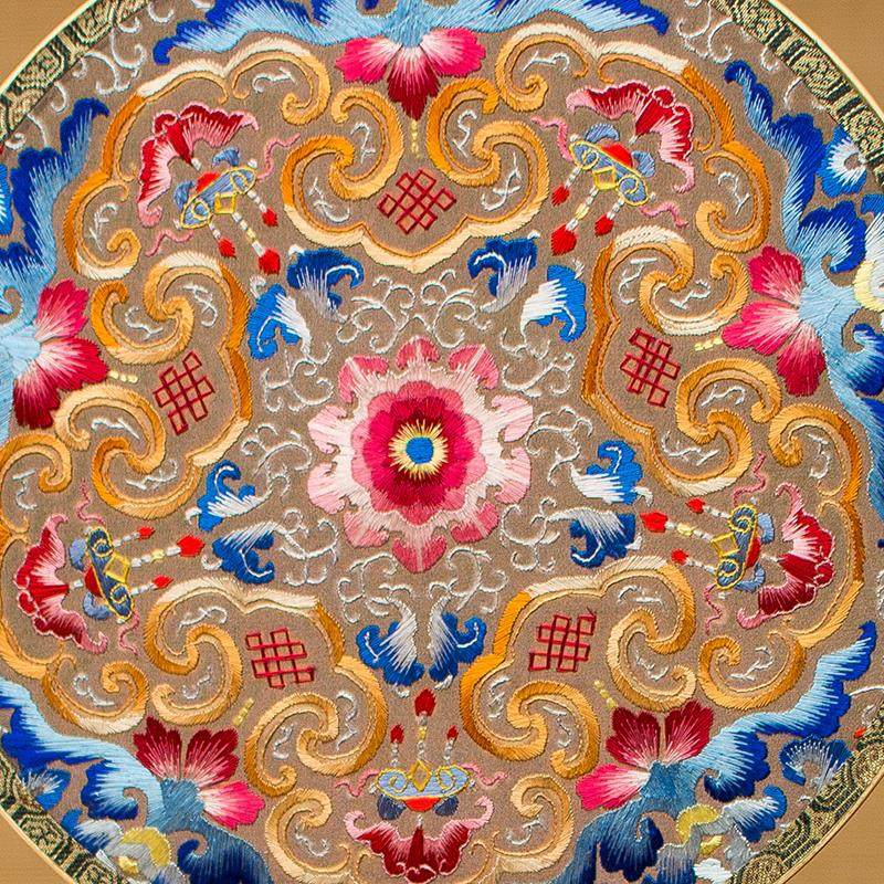 NCS花苏风州刺美绣宫扇手工绣扇子古风汉服团扇绣中国特色工艺礼