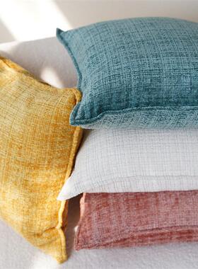 XCH套『粗线靠绒紫色』欧简约北抱枕靠垫卧室床头靠枕沙发腰枕大