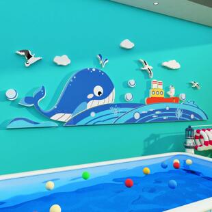 儿童游泳馆墙面装饰品海洋风17341小纸环创主题文布化贴儿婴母婴