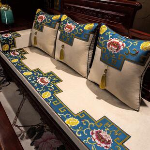 中式发红木沙坐垫用绒家防毛滑家具MYCRB-00垫子新中式实木沙发垫