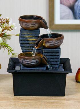 2025新款流水环摆件循水面创意家居现代客桌厅办公玄ZOM关前台装