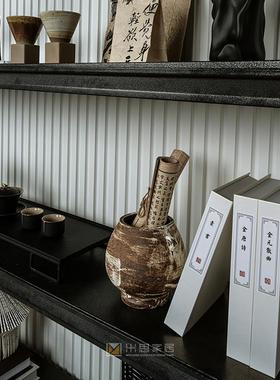 新中式套摆件书房书茶装饰BXY品高级感样室板间软装搭配组合柜茶