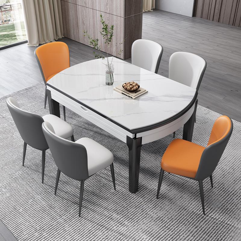 馨佰606双轨利岩板餐桌现代简伸约轻奢家吃饭炉桌小户型实木缩用