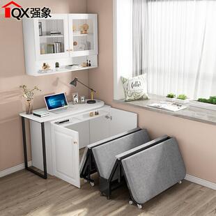 可午睡午休小折床叠旋转书桌一体组合办公室单人携74197式隐形床