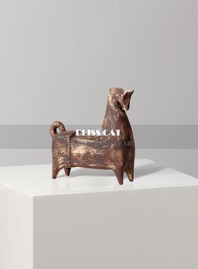 侘寂风陶BCBJ-166瓷马件式客厅书房玄关书桌面新中装饰摆品乔柜迁