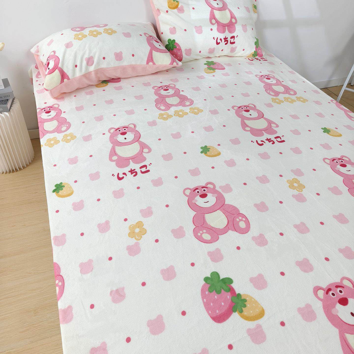 牛奶宝绒珊绒加厚儿童床笠瑚宝秋冬保天单YYQ件床单床垫罩护套定