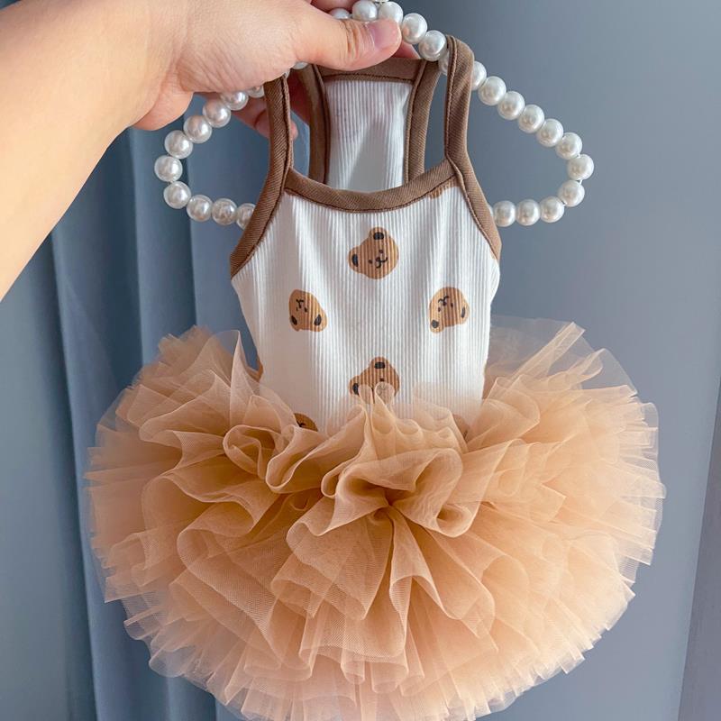 狗狗衣服春夏宠物猫咪吊带婚纱礼服比熊芭蕾蓬蓬裙公主裙2件包邮