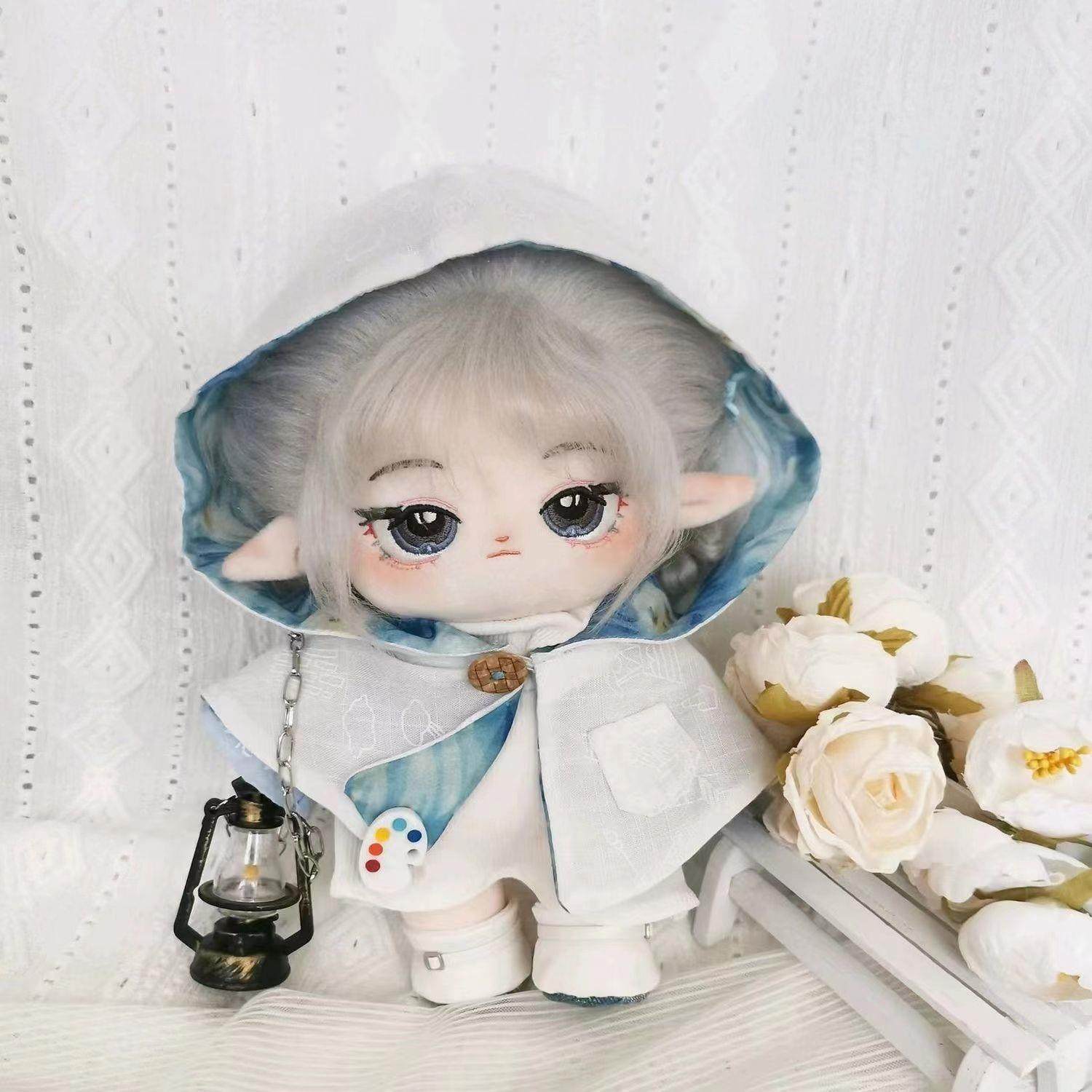 20cm棉花娃娃衣服星旅人娃衣斗篷背带裤套装酷飒风无属性玩偶娃衣