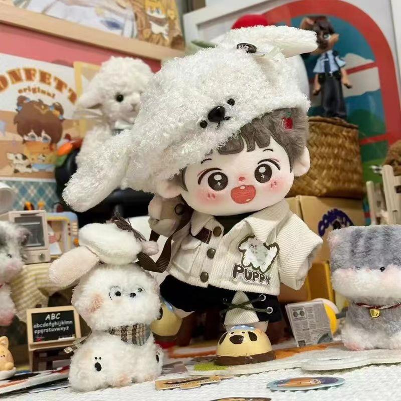 20cm棉花娃娃衣服酷帅风小狗套装夹克帽子换装玩偶衣服无属性娃衣