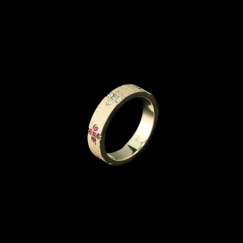 925银镀金高碳钻珂家拉丝单排