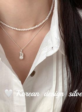 韩国南大门重工饰品 S925纯银小果子项链  女叠戴小众项链