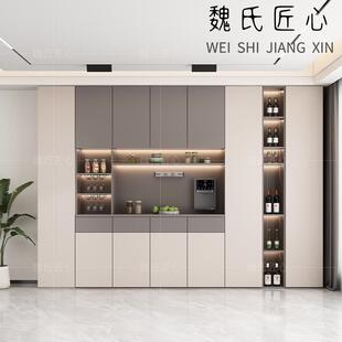 餐边柜一体靠墙储物柜客厅餐厅橱柜现代简约高柜收纳柜酒柜置物柜