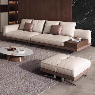 康纳利意式极简真皮沙发轻奢客厅大小户型现代简约大平层直排沙发