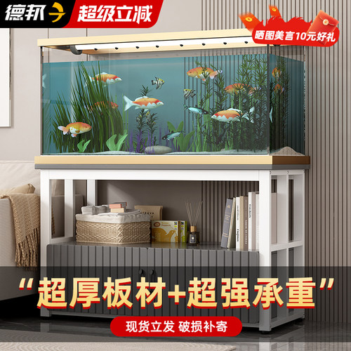 鱼缸置物架落地客厅家用铁艺耐用鱼缸客厅家用简约收纳柜鱼缸底座