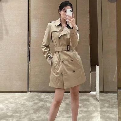 【现货】经典卡姆登外套风衣女气质翻领简约单排扣宽松中长款SKFM