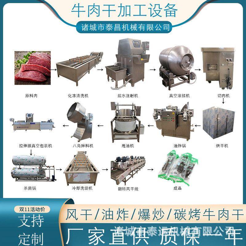 整套牛肉干加工设备四川牛干巴全套生产线青海牛肉干整套加工设备