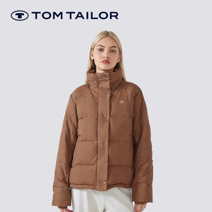 【鸭绒】TOM TAILOR短款羽绒服2025冬季新款连帽面包羽绒服女