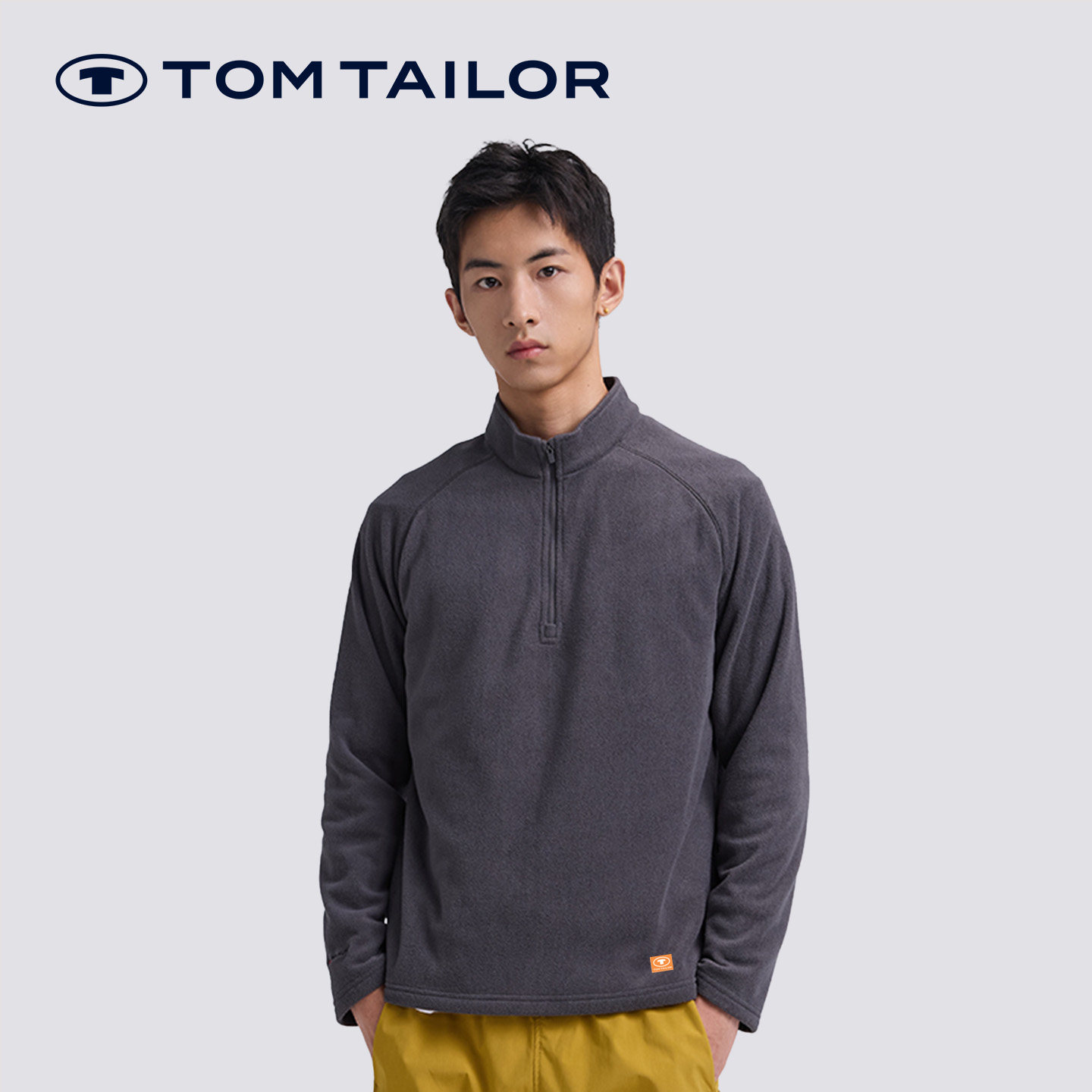 汤姆泰勒秋冬加绒长袖抓绒卫衣男