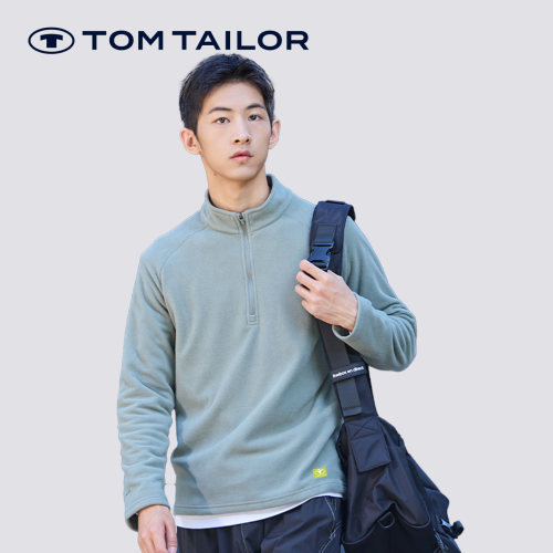 汤姆泰勒秋冬加绒长袖抓绒卫衣男