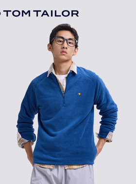 【加绒】TOM TAILOR秋冬长袖T恤卫衣户外徒步登山加厚抓绒衣服男