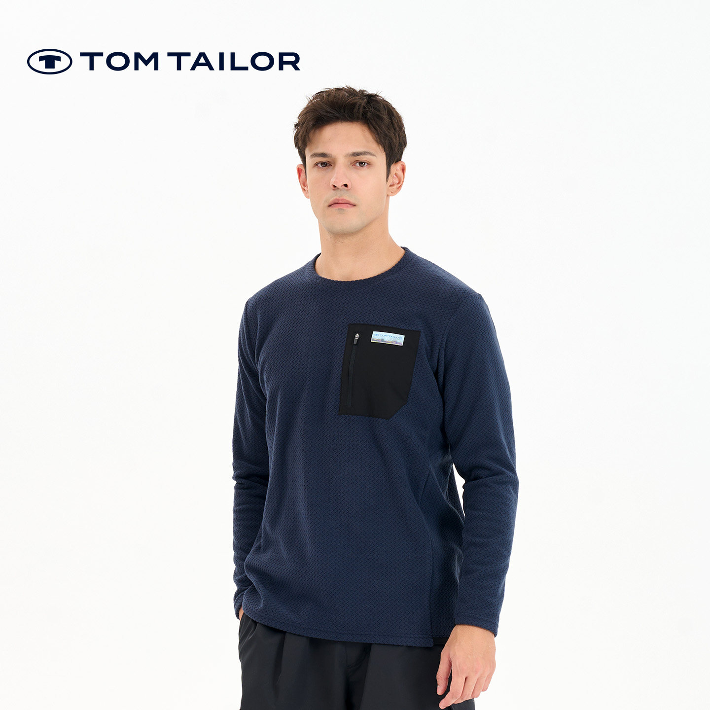 汤姆泰勒长袖防风保暖T恤休闲男