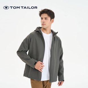 TOM TAILOR休闲风衣男新款秋冬长袖轻薄防风户外运动连帽日常外套