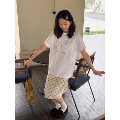 韩系小清新短袖T恤半身裙女套装