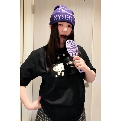 韩系可爱KT猫印花短袖T恤女夏