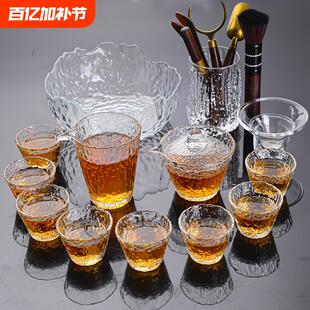 家用功夫茶杯盖碗泡茶器茶道现代耐高温 耐热玻璃茶具泡茶冰露套装