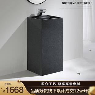 室内洗脸盆阳台洗面池盆 冠石汇立柱盆家用小户洗手盆卫生间落地式