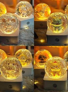 十二生肖水晶球音乐盒鼠牛虎兔龙蛇马羊猴鸡狗猪女孩生日礼物摆件