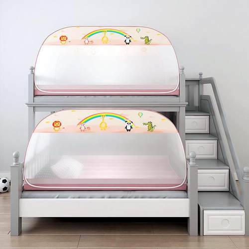 蚊帐学生宿舍上下床1.2m免安装蒙古包单人方顶子母床1.5M米可折叠