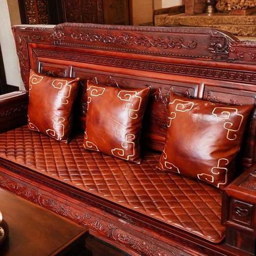 定做头层牛皮沙发垫客厅红木家具简约中式四季真皮坐垫