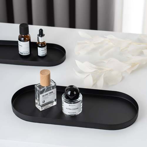 北欧风玄关钥匙收纳轻奢桌面摆件香薰蜡烛黑色托 托盘化妆室客厅