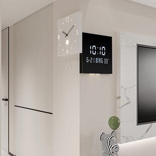 2025新款转角饭厅装饰钟表双面时钟挂表静音现代简约客厅挂钟家用