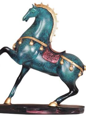 唐三彩马到成功摆件纯手工现代酒柜装饰品开业玄关书房办公桌创意