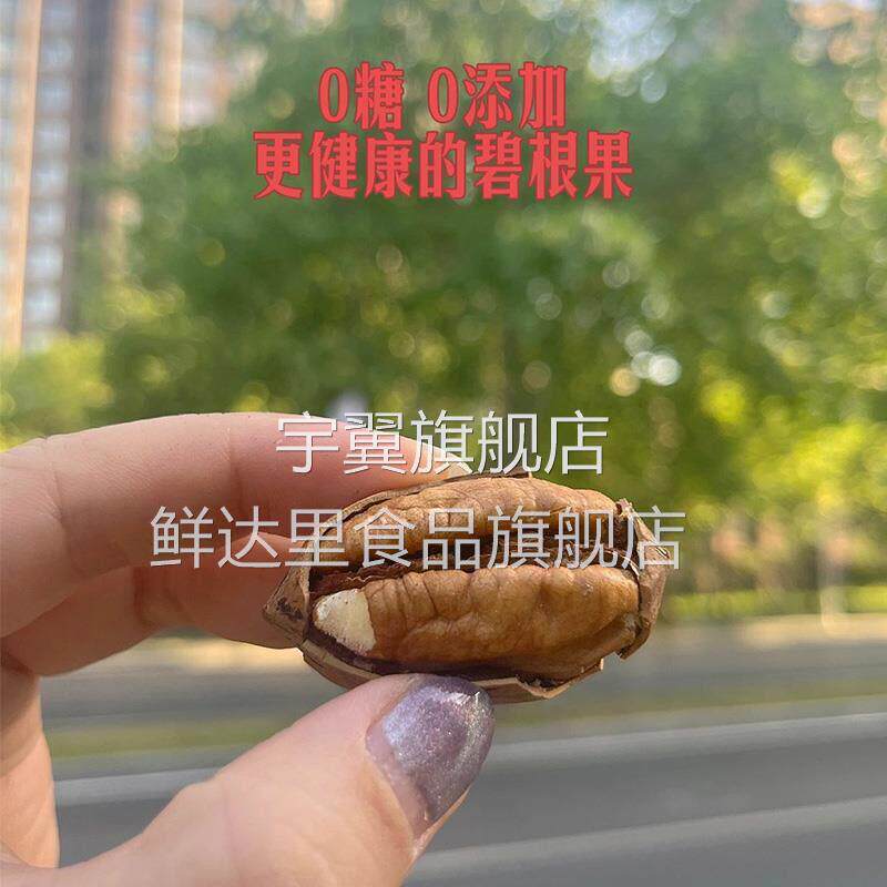 新货生碧根果长寿果带壳纯原味500g山核桃烘焙坚果干孕妇宠物零食