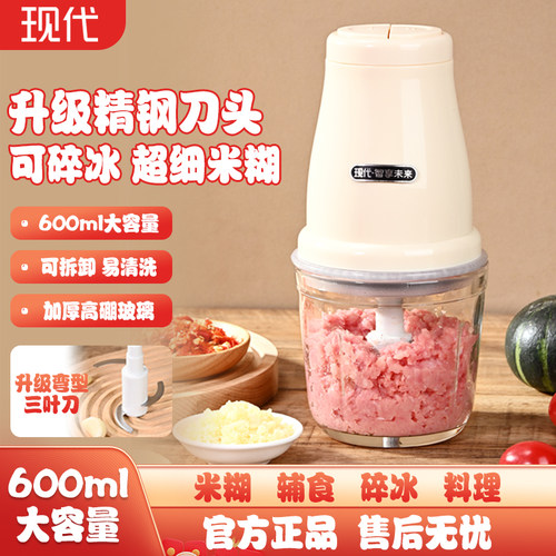 家用小型电动蒜泥绞肉机多功w能可调节捣蒜器婴儿辅食机料理机一