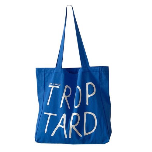 秋冬新款单肩包女韩版字母帆布包手提袋大容量学生腋下包蓝色布袋