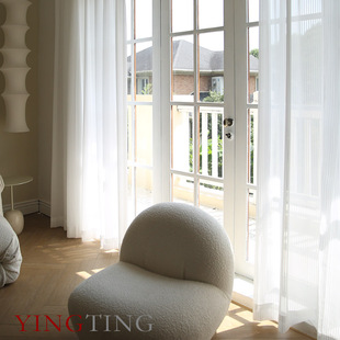 Hikari希卡利 m白色光影折皱纱竖百叶帘纯色窗纱窗帘定制客厅现代