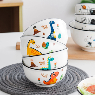 碗家用2025新款一人一碗专人专用碗陶瓷卡通个人专用碗勺家庭饭碗