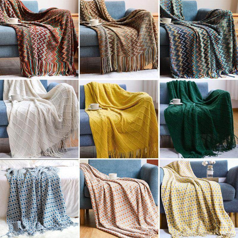 轻奢沙发盖毯尾床毯搭巾北欧毛线毛毯办公室午睡毯单人椅盖布针织,居家布艺,沙发套,淘宝优惠券,粉丝福利购,淘宝优惠卷