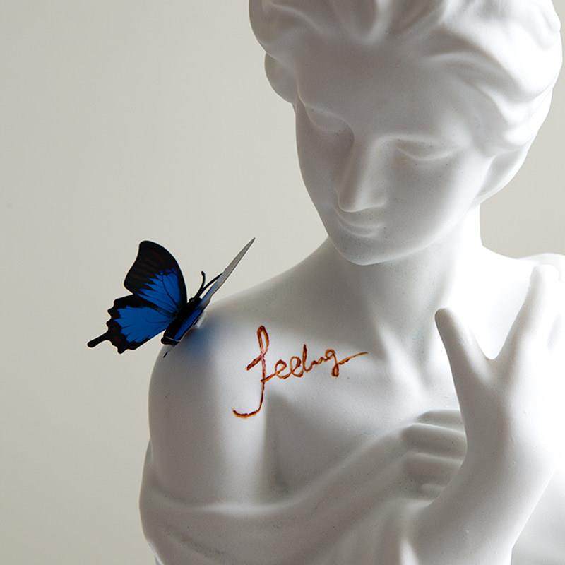 治愈系蝴蝶女孩半身雕塑摆件客厅电视柜玄关艺术家居美容院装饰品,家居饰品,桌面摆件,淘宝优惠券,粉丝福利购,淘宝优惠卷