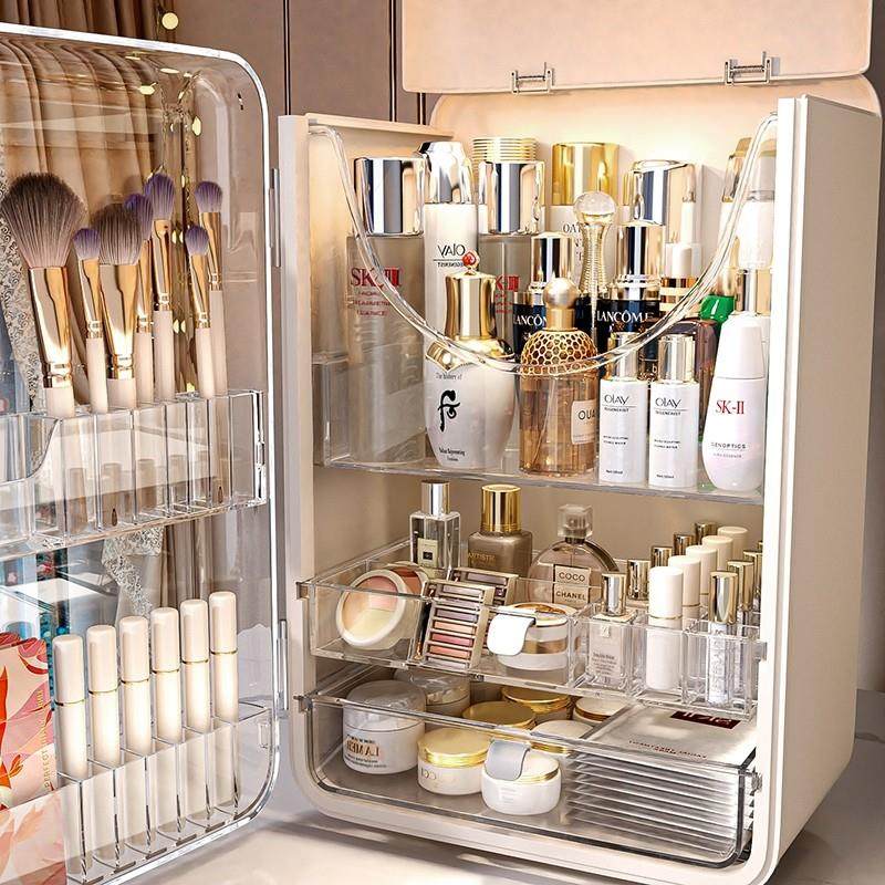 化妆品收纳盒桌面收纳箱防尘梳妆台置物架卧室分层长方形精致轻奢,收纳整理,桌面收纳盒,淘宝优惠券,粉丝福利购,淘宝优惠卷