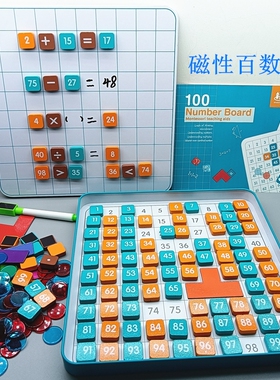 儿童磁性百数板数字1到100幼儿园加减法数学启蒙算数蒙氏教具神器