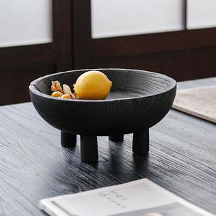 复古木托盘茶盘水果盘餐盘高脚餐厅客厅民宿家用装 久伴日式 饰高级