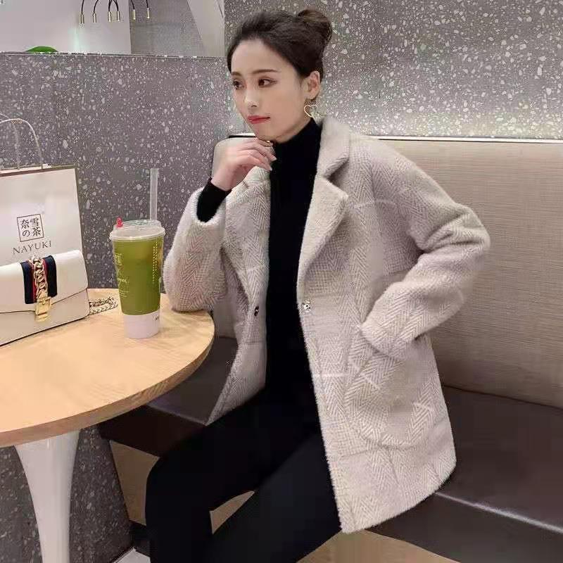 水貂绒外套女2025秋冬中长