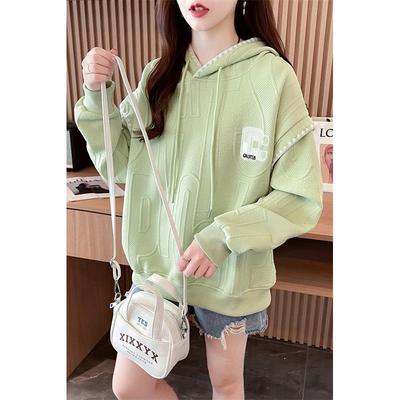 洋气减龄连帽卫衣女加绒厚